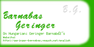 barnabas geringer business card